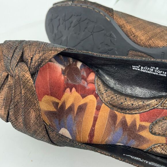 Born Women's Lilly Ballet Flat Size 9 Brown Metallic Leather Knot Bow Shoes - Picture 14 of 16